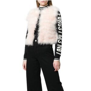 Red Valentino cropped feather vest size 40
